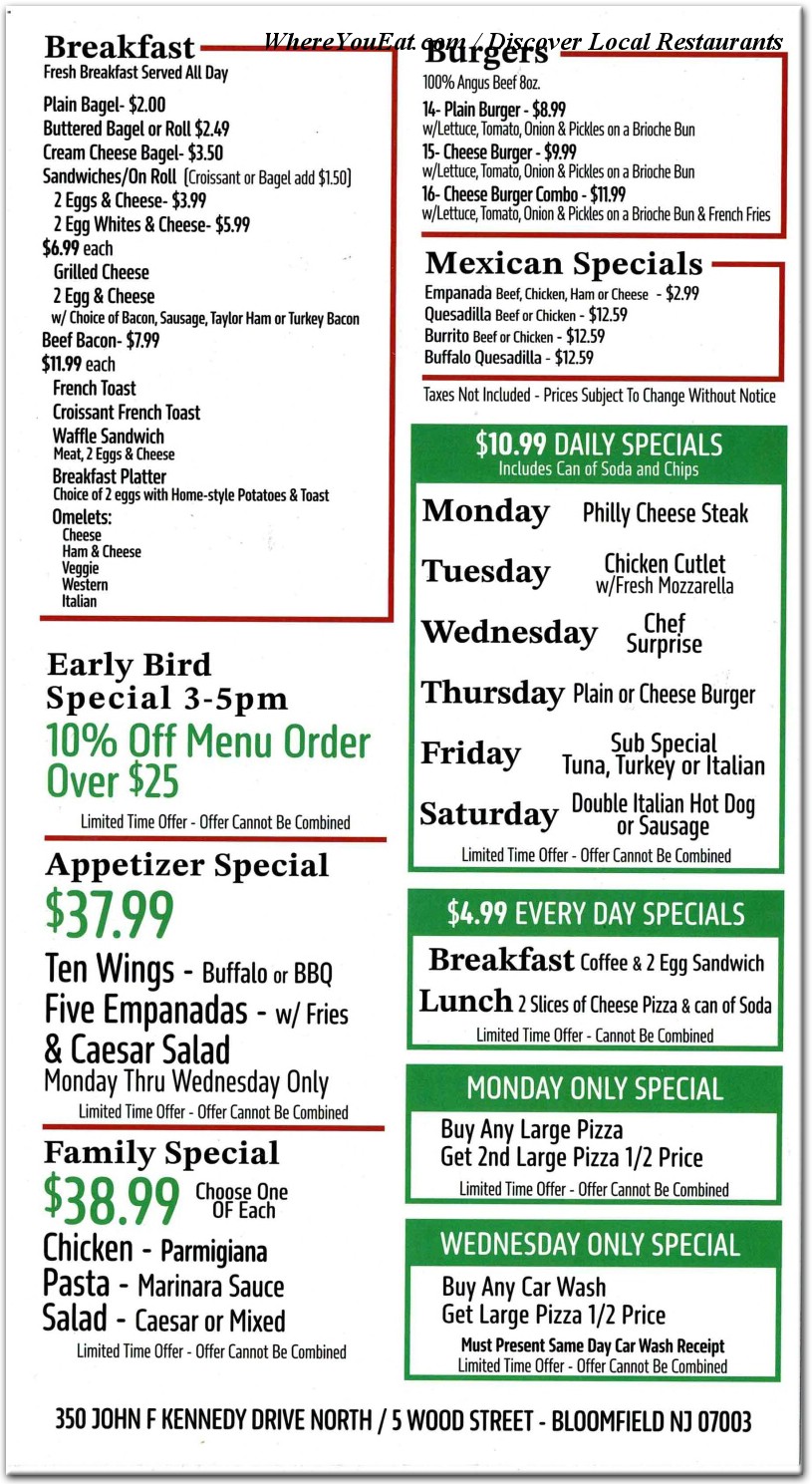menu
